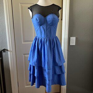 Corset Story Blue & Black Dress Sz 28"